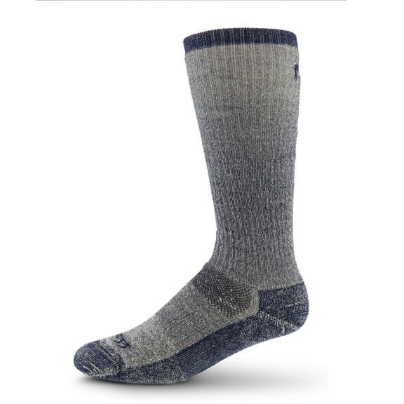 USA Made - Over the Calf Socks - Expedition Weight - Mountaineering Socks - Merino Wool - Mountain Heritage - Denim Heather - Large