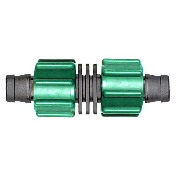 USA Made - Premium Drip Tape Irrigation Tubing (Coupling, 100 Pack) (5/8" or .625" - .645") Universal Perma-Loc Connector Barbed Locking Fitting - Fits All Brands 16mm Drip Tape AG Tubing