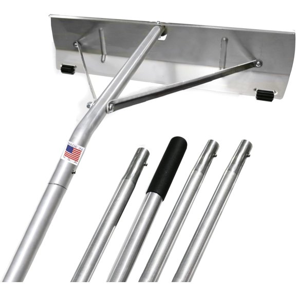 USA-Made Snow Roof Rake - with Shingle Saver Rollers (21 Foot)