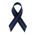 thumbnail image 1 of USA Made Thin Blue Line Fabric Awareness Ribbons - Bag of 125 Lapel Ribbons w/ Clutch Pins (Many Colors Available) (Pin Already Attached), 1 of 2