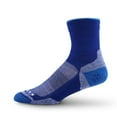thumbnail image 1 of USA Made - Trail Running Mini Crew Socks - Merino Wool Full Cushion Sock - Moisture Wicking Running Sock - Blue - Medium, 1 of 5