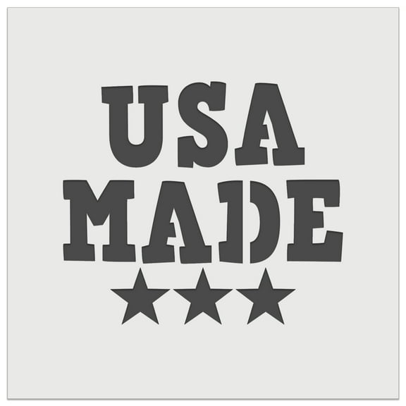 USA Made with Stars Fun Text DIY Cookie Wall Craft Stencil - 4.5 Inch
