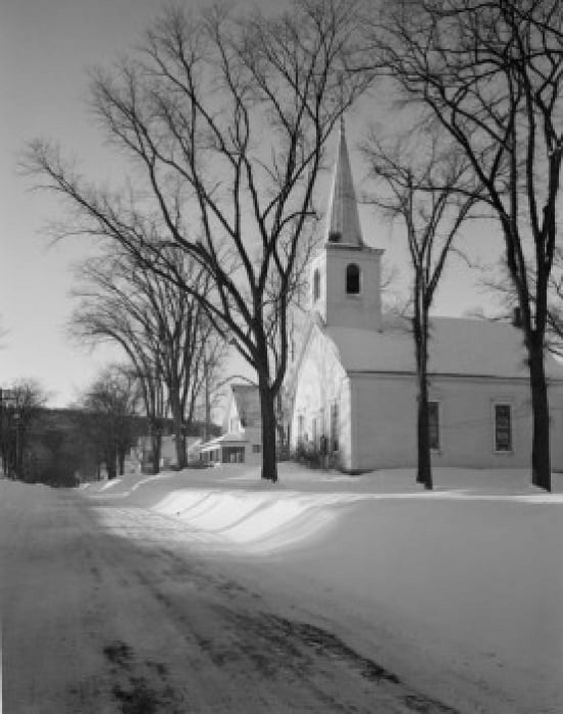 USA Maine Church and village street at Rumford Center Canvas Art - (18 x 24)