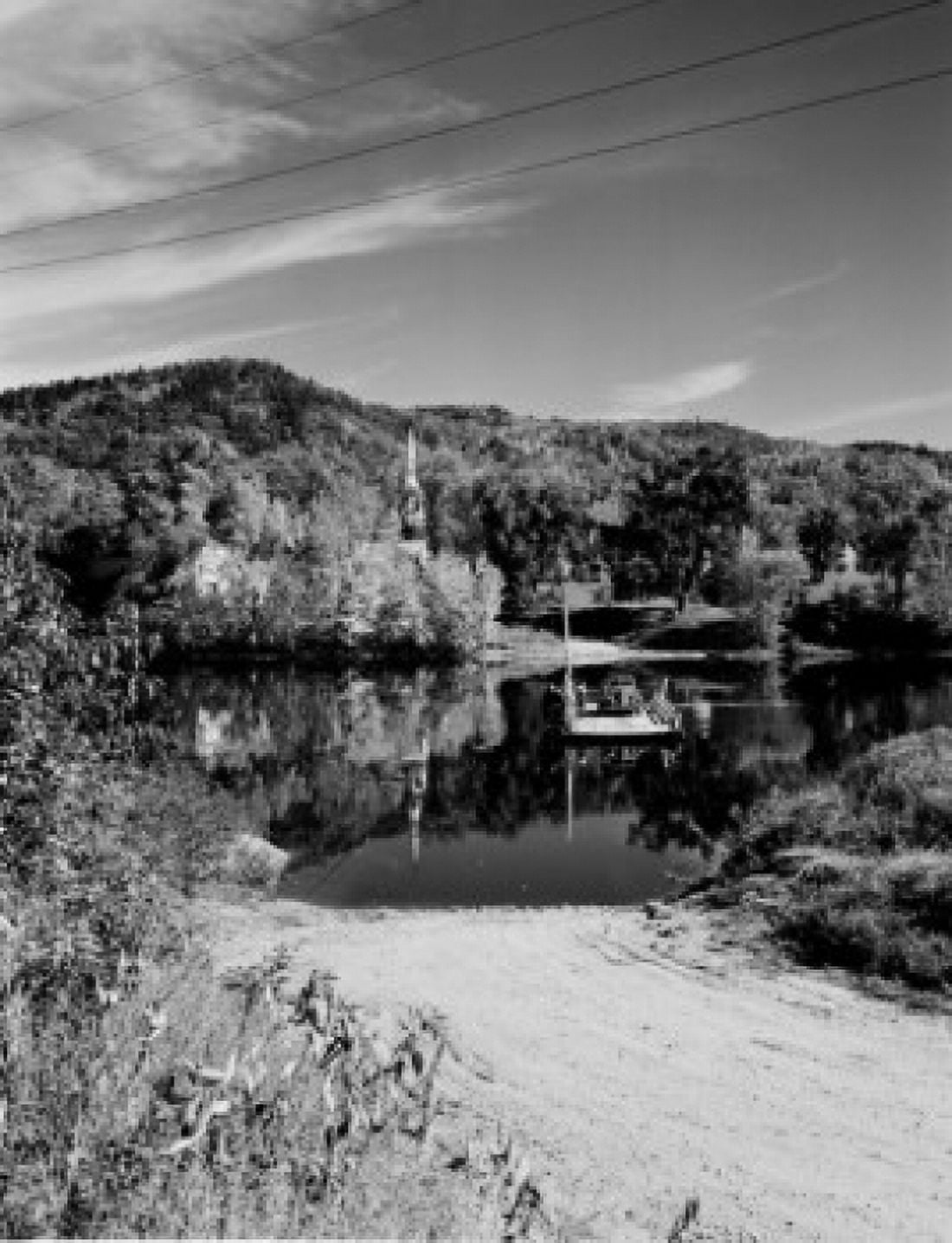 USA Maine Old Ferry at Rumford Point over Androscoggin River Canvas Art - (18 x 24)