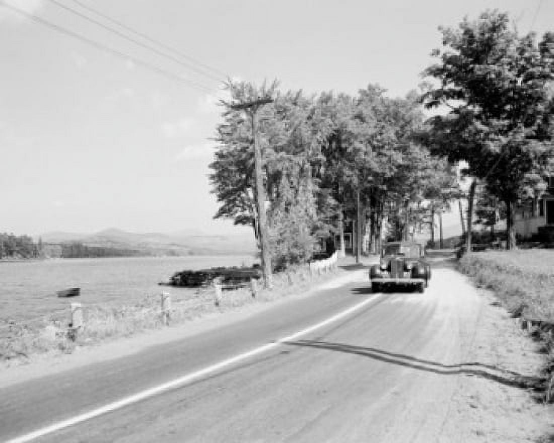 USA Maine Wilton Car driving on US Highway 2 Canvas Art - (18 x 24)