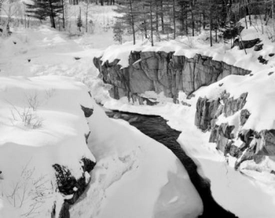 USA Maine gorge and river rocks in winter Canvas Art - (18 x 24)