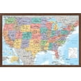 thumbnail image 1 of USA Map 2023 Wall Poster, 22.375" x 34" Framed, 1 of 6