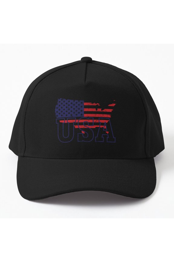 USA Map Baseball Cap, American Geography Graphic, Classic Hat Style