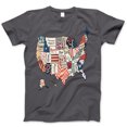 thumbnail image 1 of USA Map Christian Patchwork T-Shirt – Bible Verse States Tee with Patriotic Faith Design – 4th of July Shirt for Women, Faith-Based America Map Top, Scripture Tee, 1 of 7