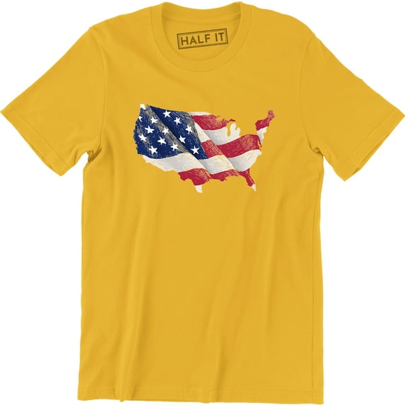 USA Map Flag U.S.A. Ameican Flag United States 4 Colors To Choose Mens T-Shirt