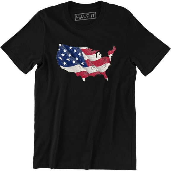 USA Map Flag U.S.A. Ameican Flag United States 4 Colors To Choose Mens T-Shirt