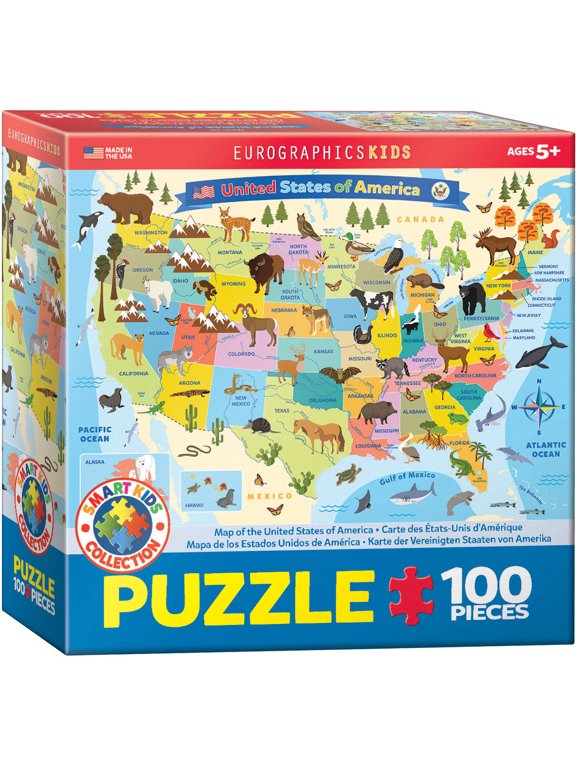 USA Map Illustrated 100 pc