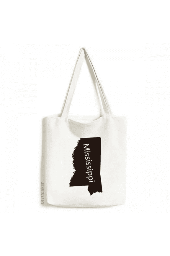 USA Map Outline Tote Canvas Bag Shopping Satchel Casual Handbag