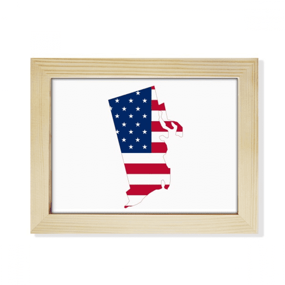USA Map Stars Stripes Flag Desktop Photo Frame Picture Art Decoration Painting 6x8 inch