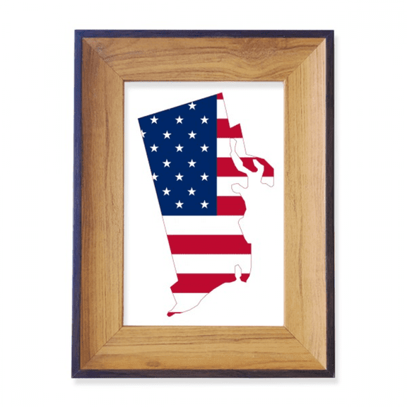 USA Map Stars Stripes Flag Photo Frame Exhibition Display Art Desktop Painting