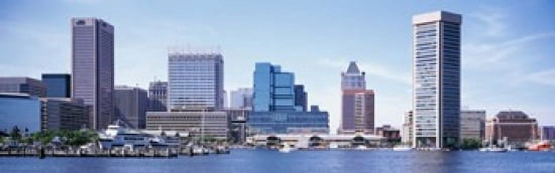 USA Maryland Baltimore Skyscrapers along the Inner Harbor Canvas Art - Panoramic Images (18 x 6)