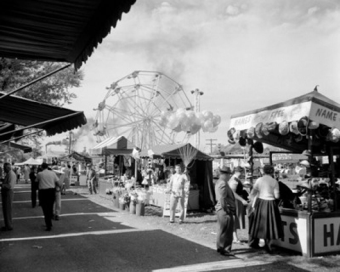 USA Maryland Frederick Fair people in amusement park Canvas Art - (18 x 24)
