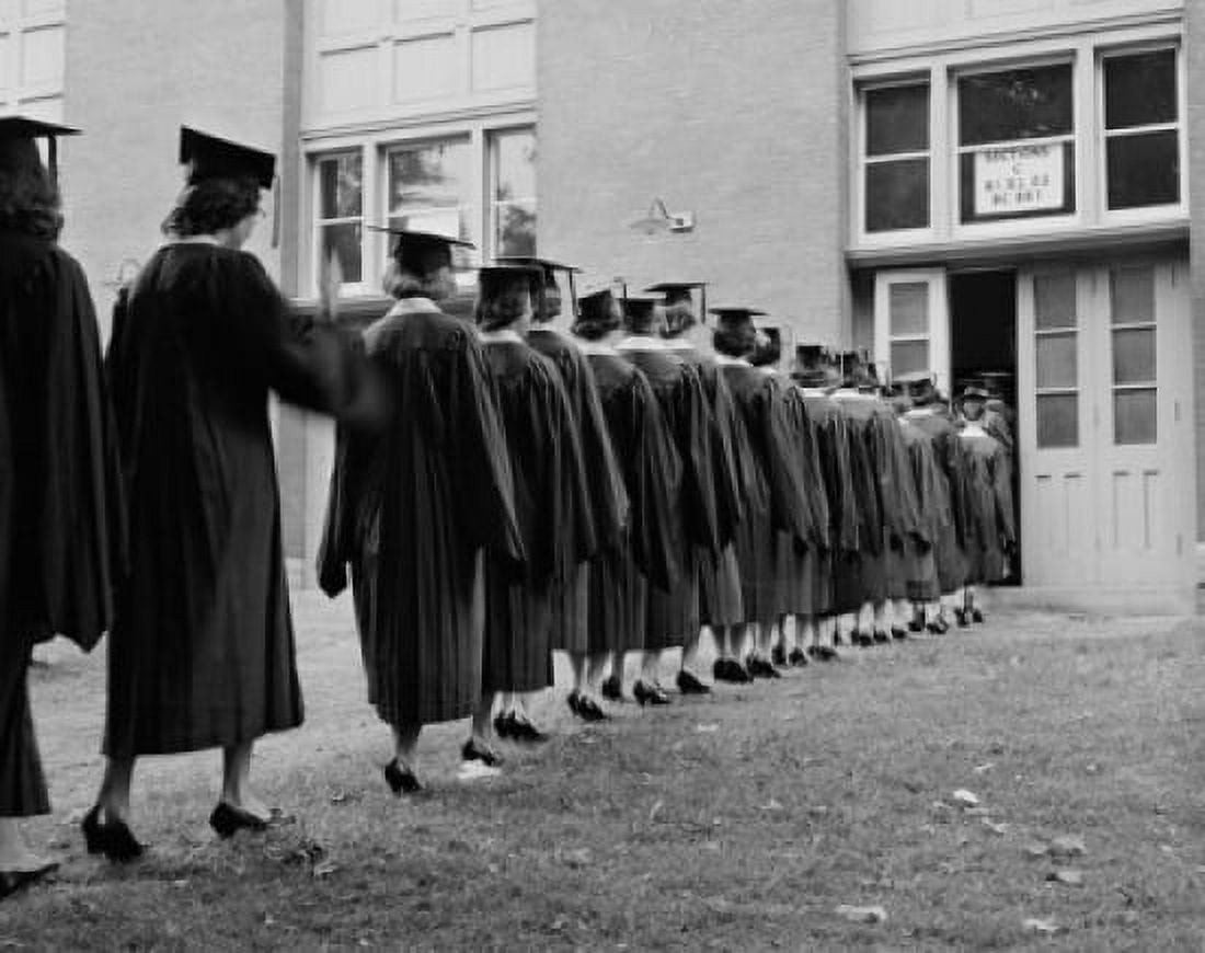 USA Massachusets Northfield Graduation procession at Northfield School for Girls Canvas Art - (24 x 36)
