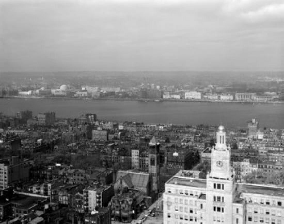 USA Massachusetts Aerial view of Boston Canvas Art - (24 x 36)