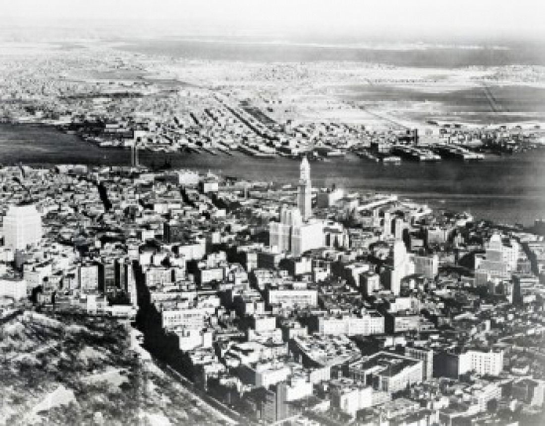 USA Massachusetts Boston Areal view of city Canvas Art - (18 x 24)