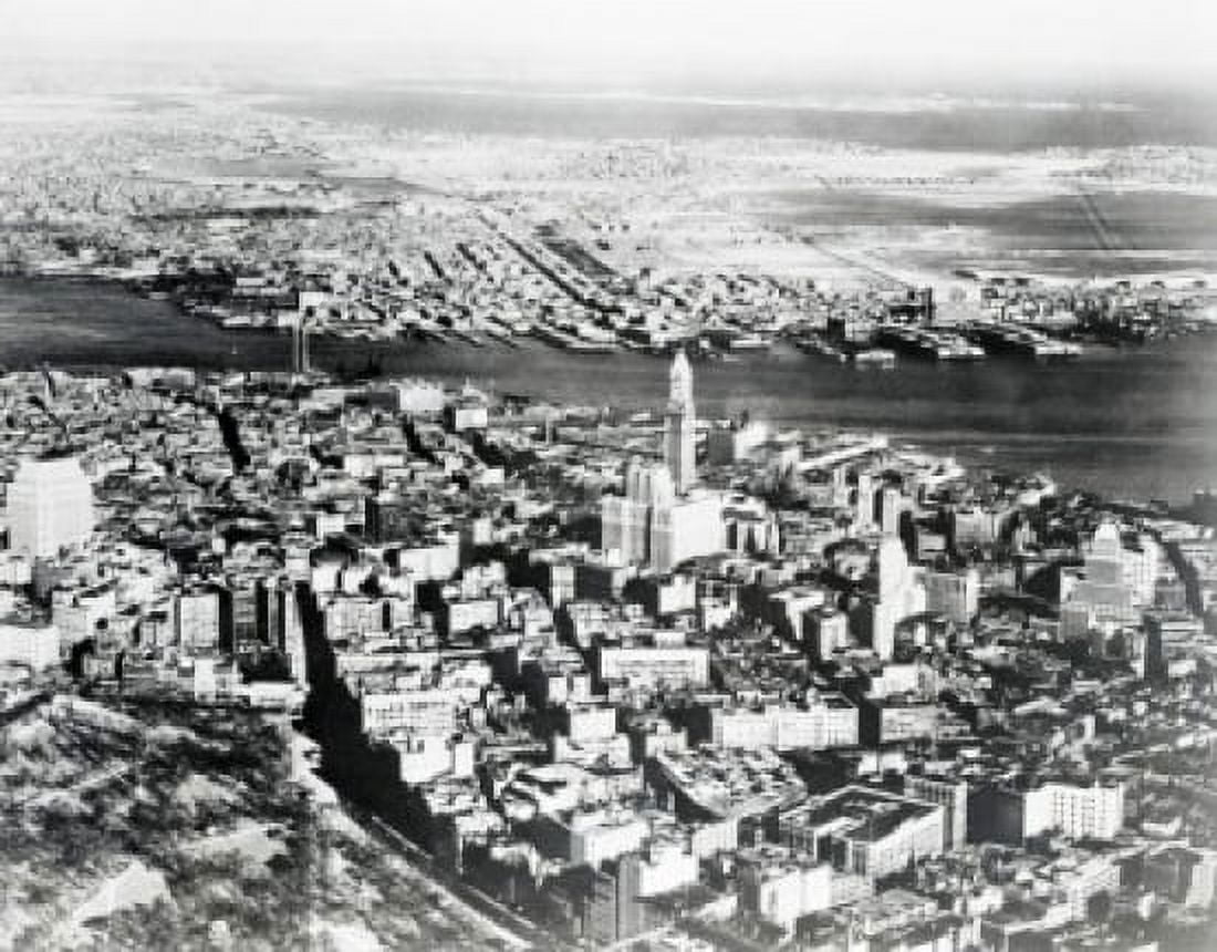 USA Massachusetts Boston Areal view of city Canvas Art - (24 x 36)