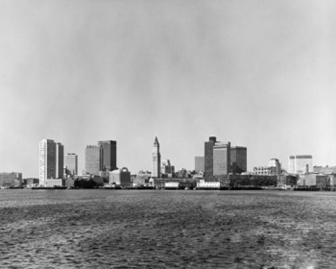 USA Massachusetts Boston Boston Harbor Buildings on waterfront Canvas Art - (24 x 36)