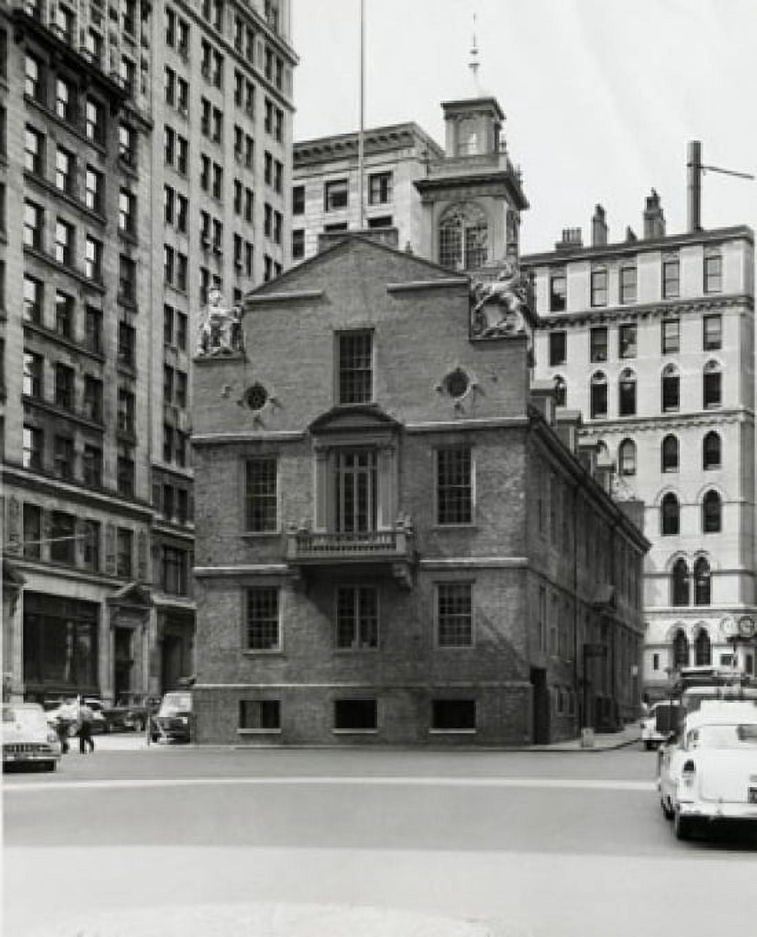 USA Massachusetts Boston Facade of museum Old State House Canvas Art - (18 x 24)