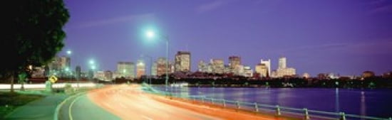 USA Massachusetts Boston Highway along Charles River Canvas Art - Panoramic Images (36 x 12)