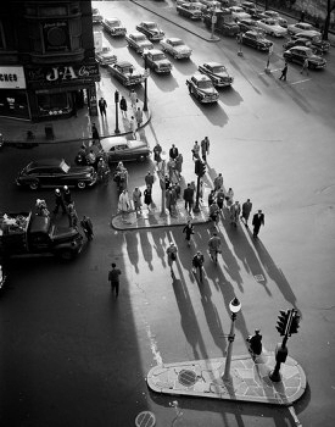 USA Massachusetts Boston Park Square traffic during day high angle view Canvas Art - (18 x 24)