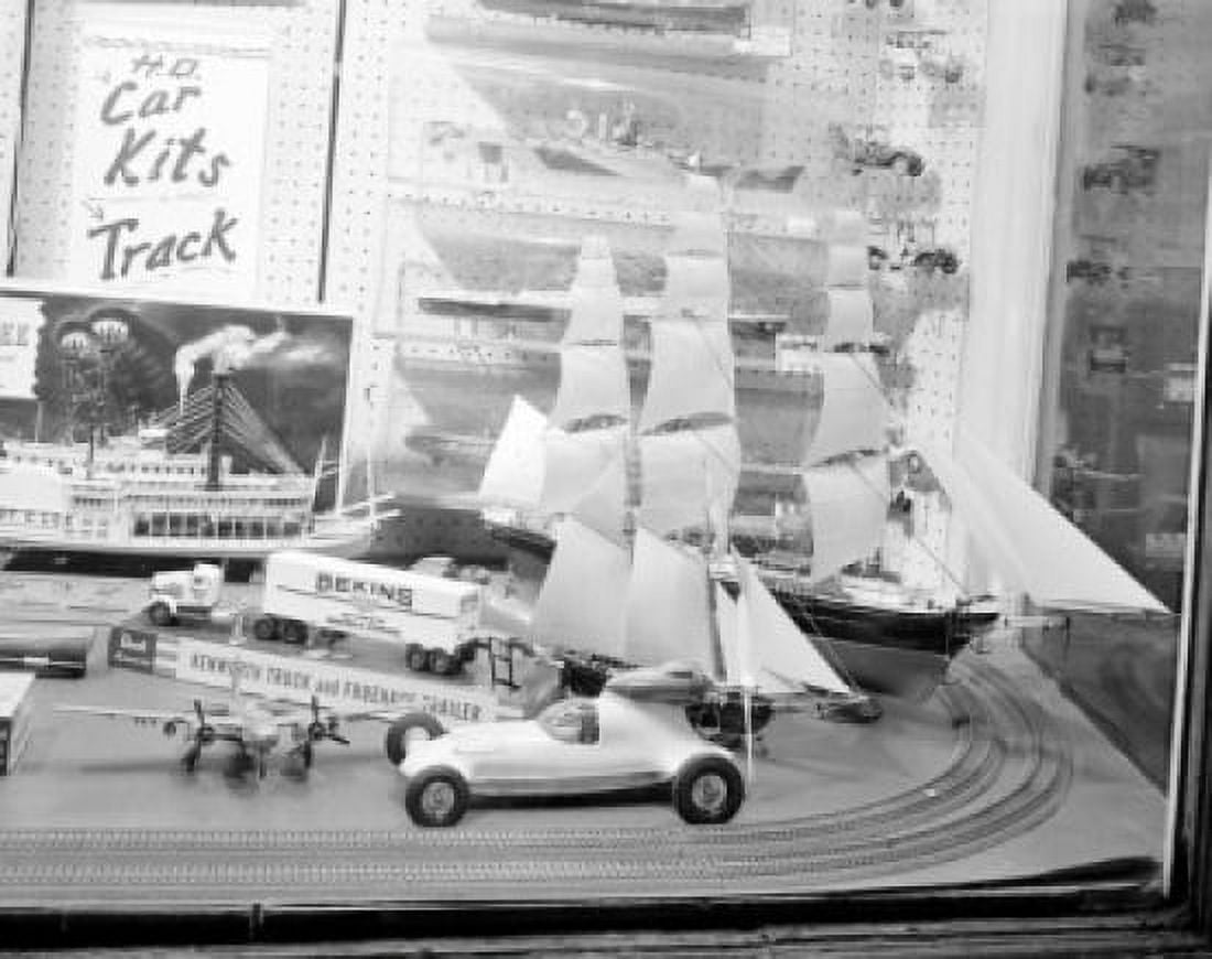 USA Massachusetts Boston Shop window showing variety of models Canvas Art - (24 x 36)