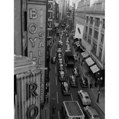 USA Massachusetts Boston Street Scene High Angle View Poster Print - 18 x 24 in.