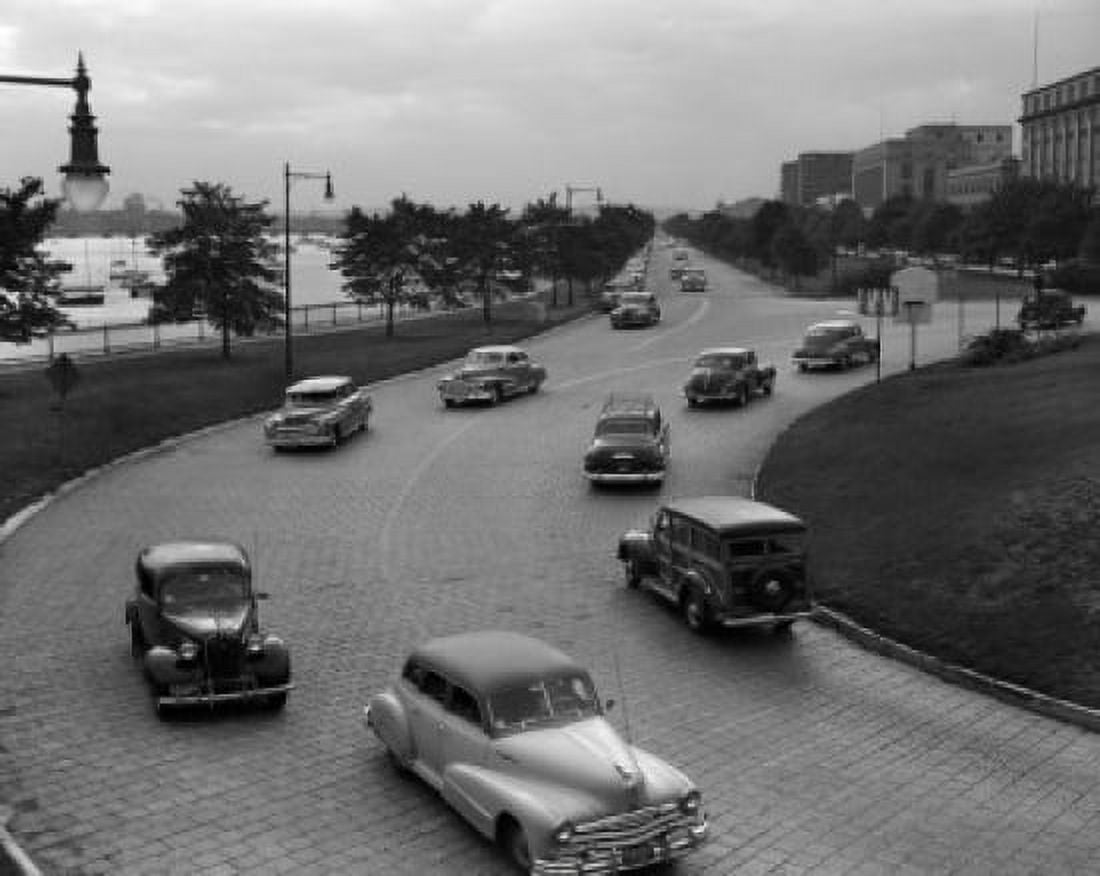 USA Massachusetts Boston Traffic near Longfellow Bridge Canvas Art -  (18 x 24)