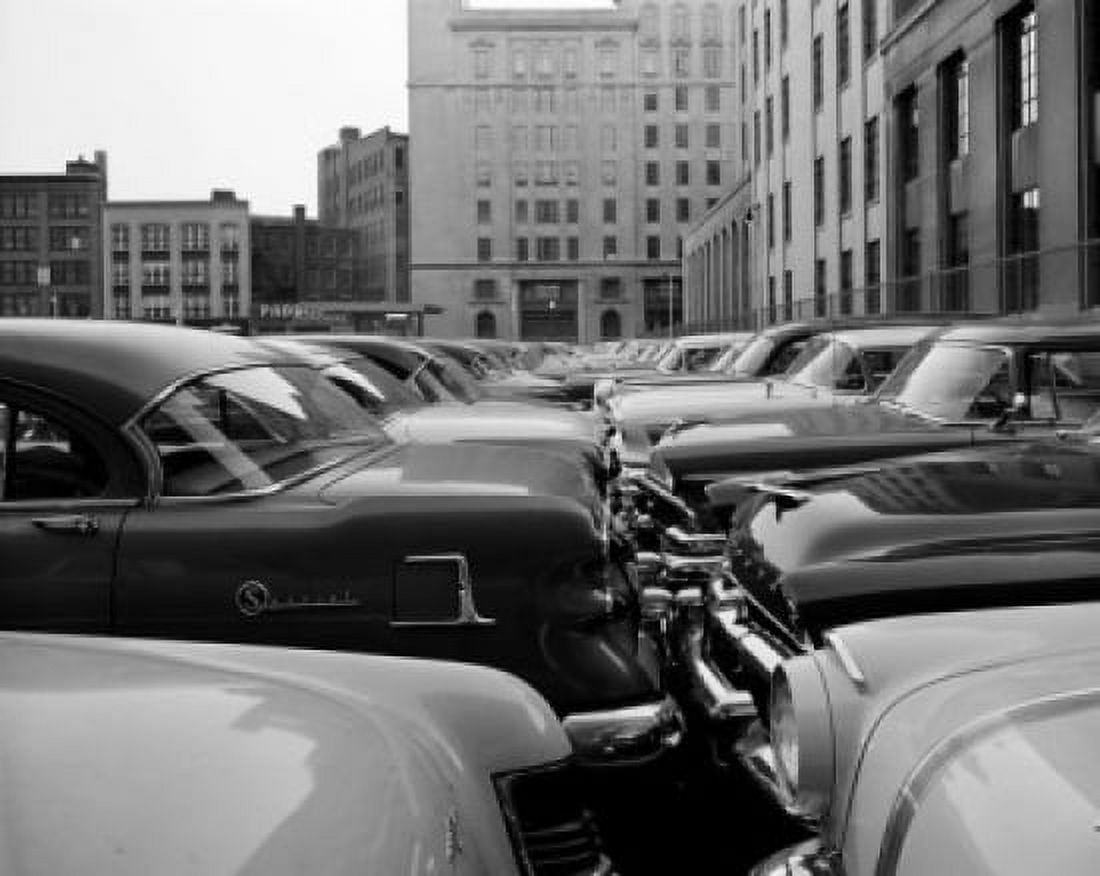 USA Massachusetts Boston cars on parking lot Canvas Art - (24 x 36)