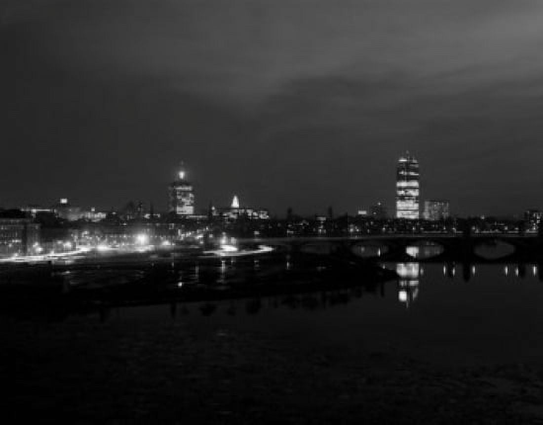 USA Massachusetts Boston cityscape at night Canvas Art - (18 x 24)