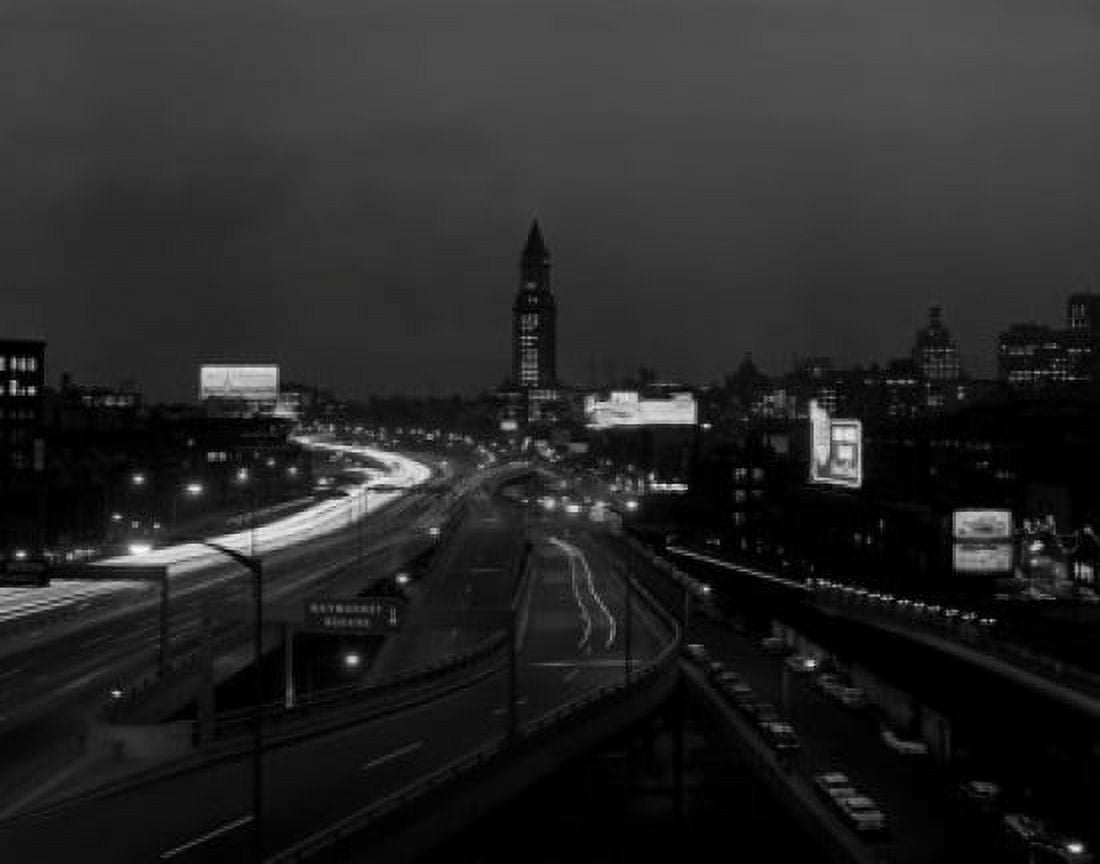 USA Massachusetts Boston cityscape at night Canvas Art - (18 x 24)