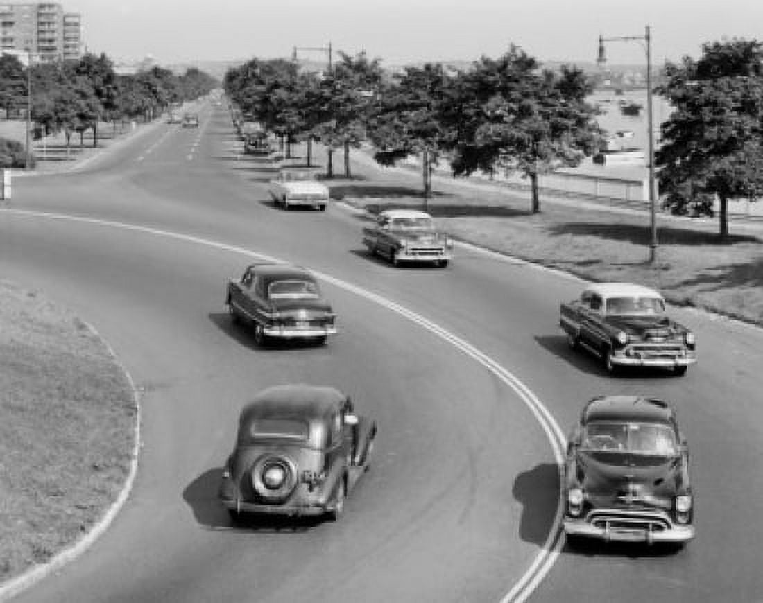 USA Massachusetts Cambridge Road traffic Canvas Art - (24 x 36)