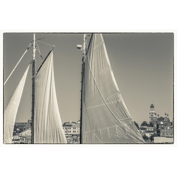 Art.com USA, Massachusetts, Cape Ann, Gloucester, schooner sails Photographic Print by Walter Bibikow, 36" x 24"