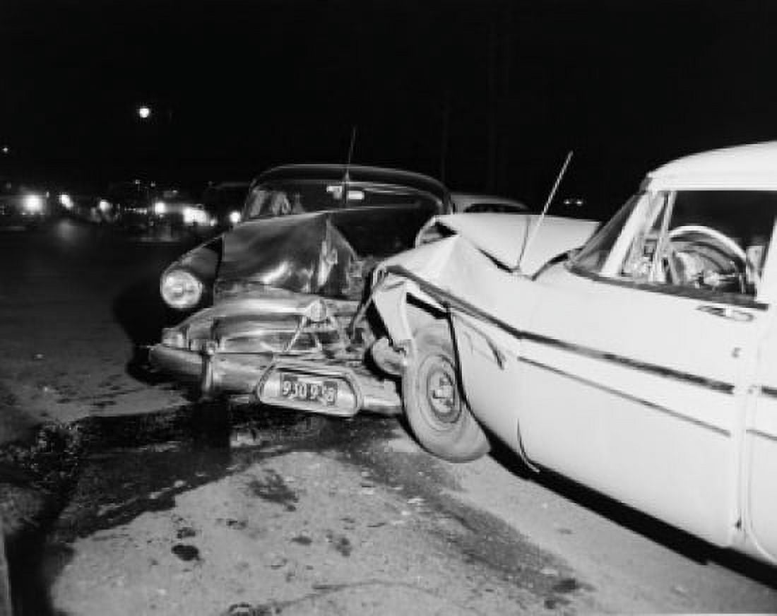 USA Massachusetts Car crash aftermath Canvas Art - (24 x 36)