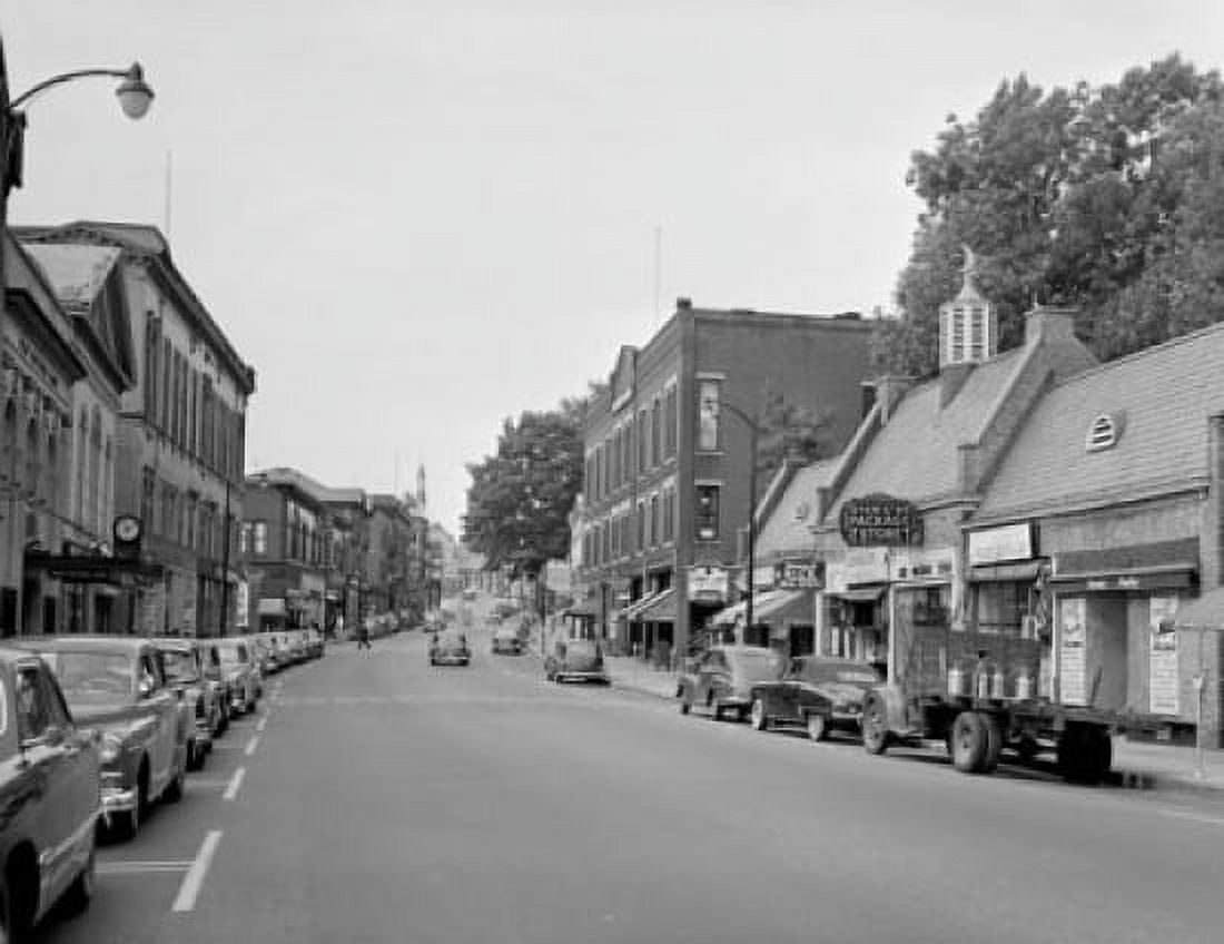 USA Massachusetts Marlboro Cars parked in a row at roadside Canvas Art - (18 x 24)