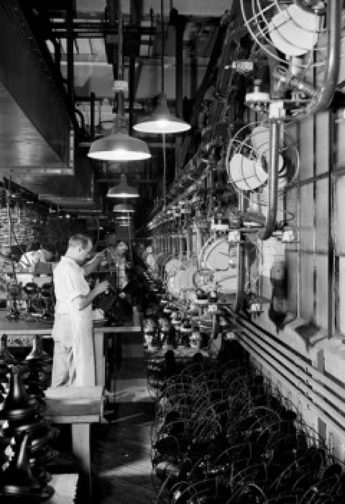 USA Massachusetts Springfield Westinghouse Electric Corporation View of fan assembly line Canvas Art - (18 x 24)