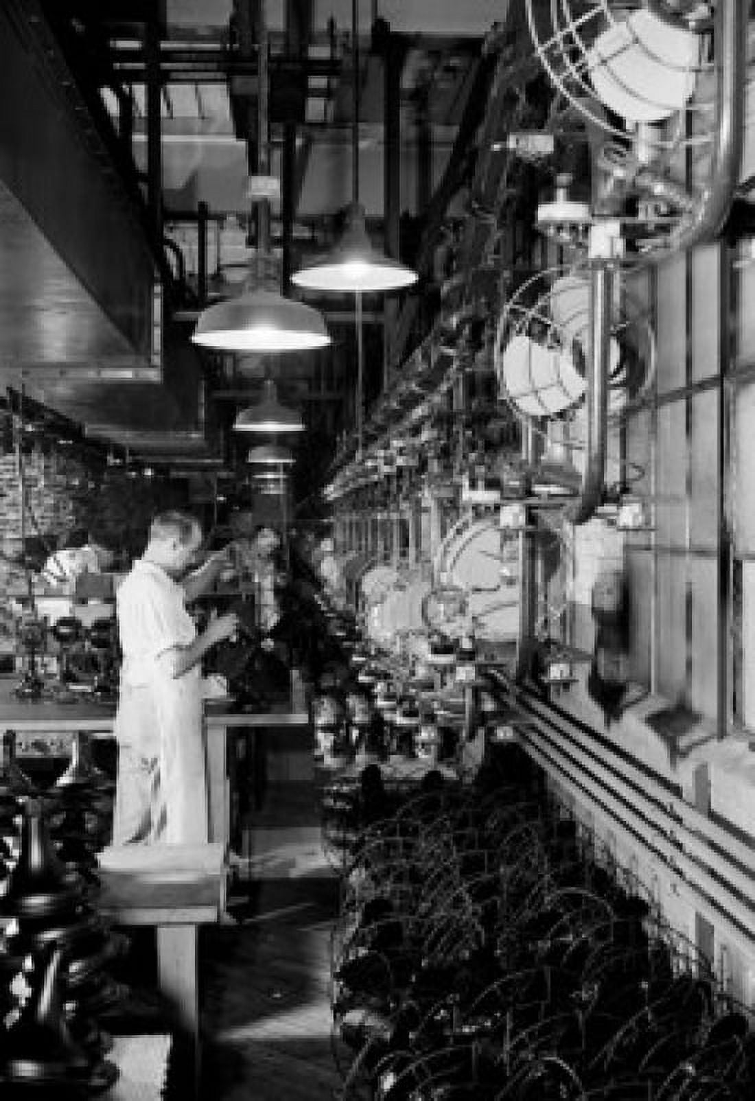 USA Massachusetts Springfield Westinghouse Electric Corporation View of fan assembly line Canvas Art - (24 x 36)