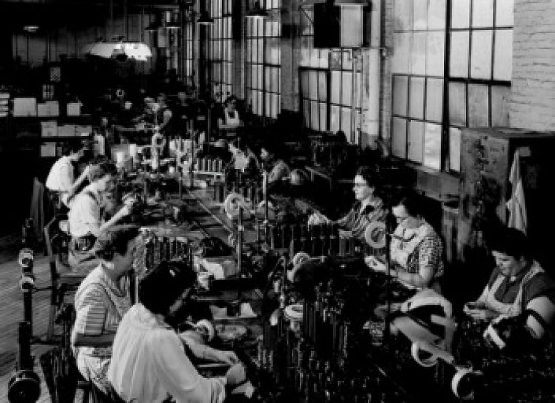 USA Massachusetts Springfield Westinghouse Electric Corporation Winding field coils Canvas Art -  (24 x 36)