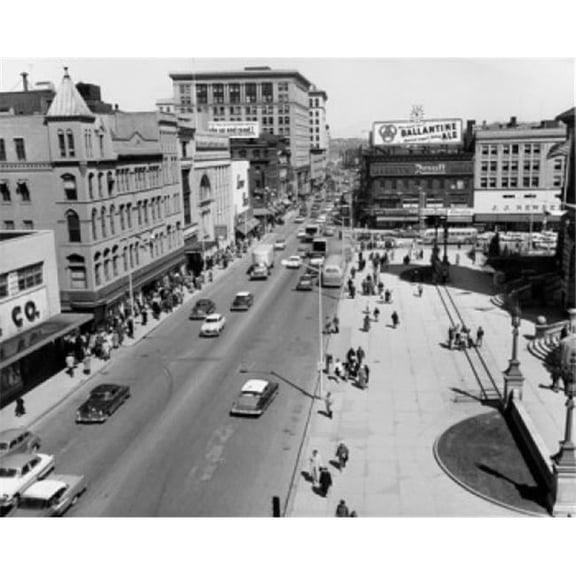 USA Massachusetts Worcester High Angle View of Traffic on Road Poster Print - 18 x 24 in.