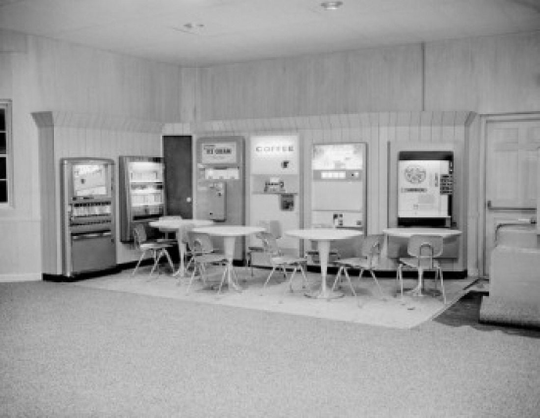 USA Massachusetts Worcester Refreshment dispensers at bowling alley Canvas Art - (18 x 24)