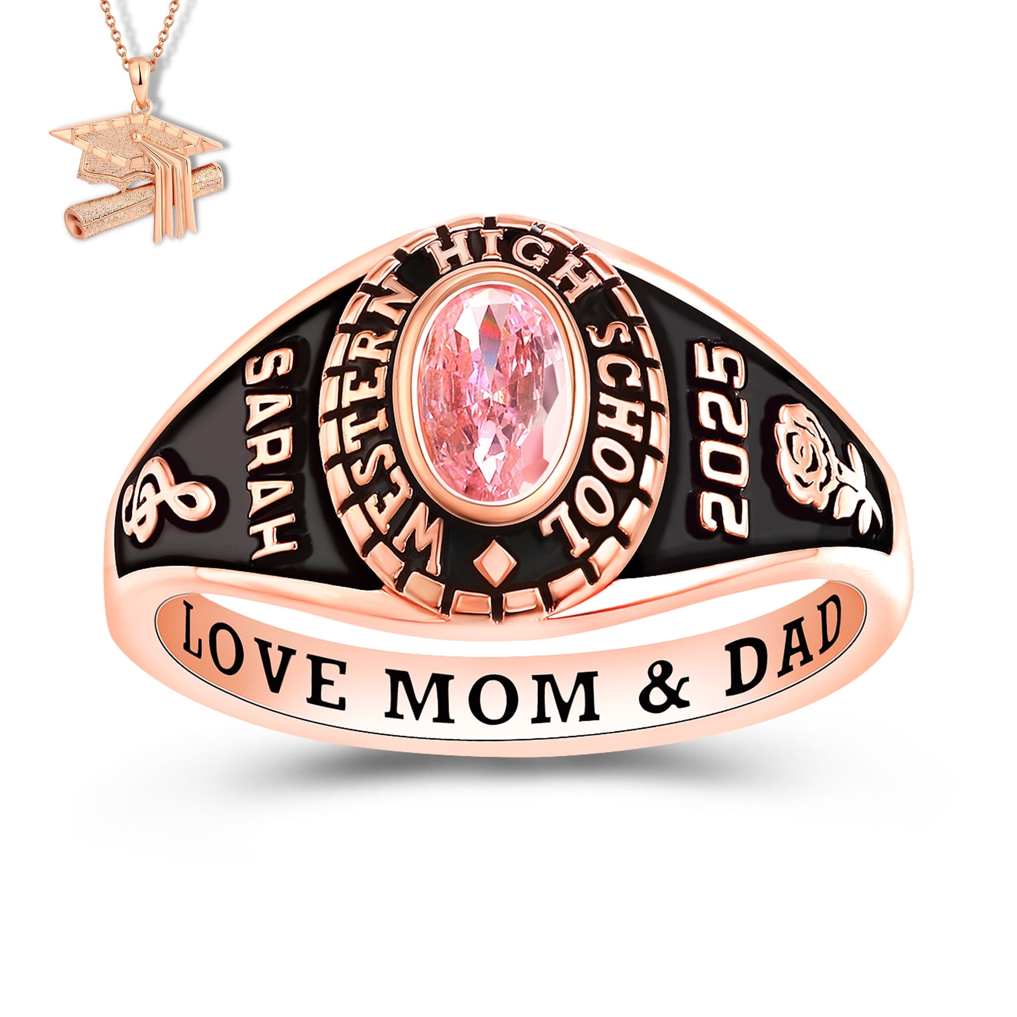 PJM Mementos USA Customized Women's Class Ring Sterling Silver for High ...