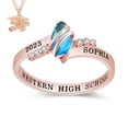 thumbnail image 1 of USA Mementos Custom Women's Class Ring Sterling Silver for High School & College Graduates-Moonlight, 1 of 5