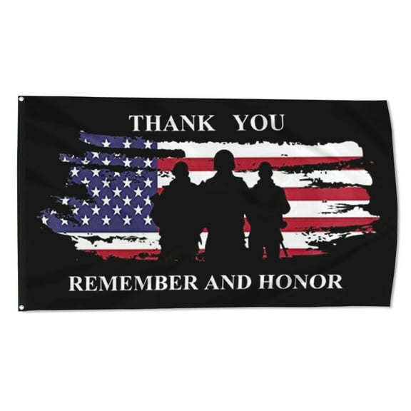 USA Memorial Day Flag Thank You Remeber and Honor flags Polyester 3x5 FT banner