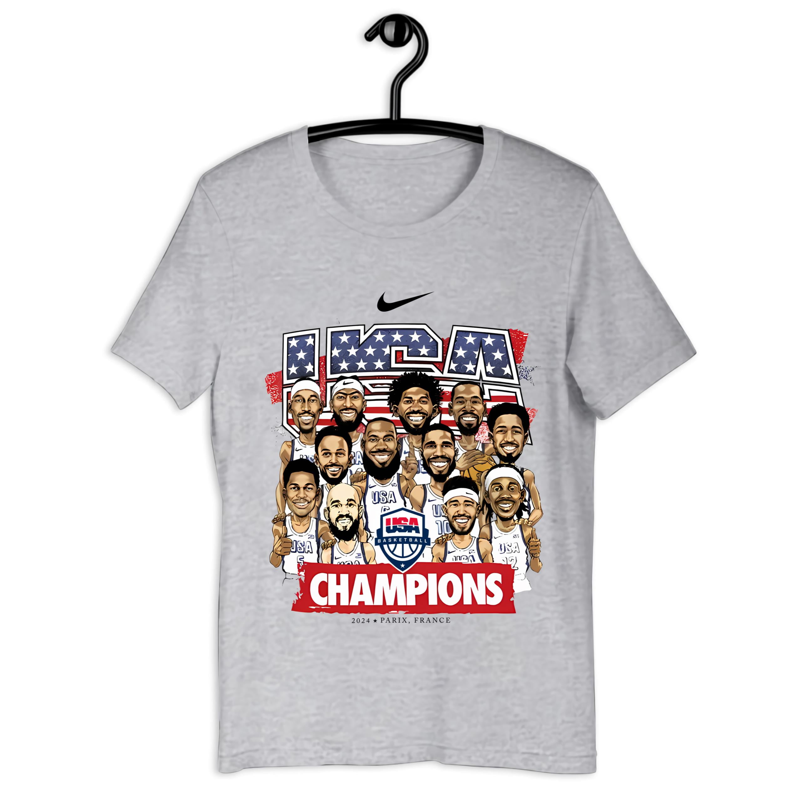 USA Men®s Basketball 2024 Summer Olympics Gold Medal Team Caricature