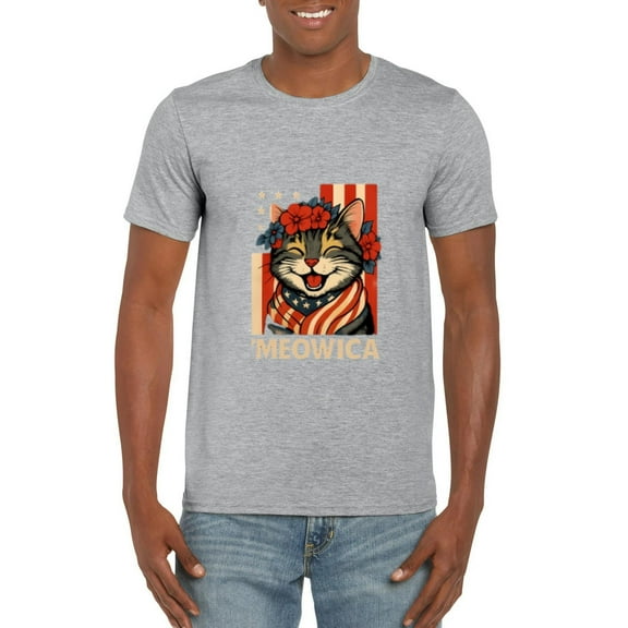 USA Meowica Cat 4th Of July Men Women Kids Funny Merica T-Shirt, for men & women, up to size 5XL