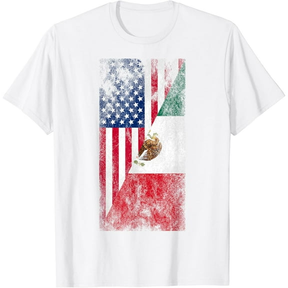 USA Mexico Flags - United States of America, Mexican T-Shirt100% cotton